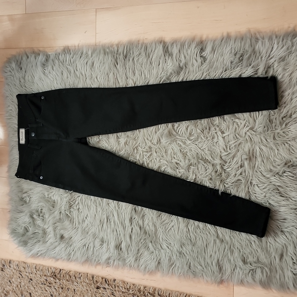 MADEWELL 25" waist 9" high rise skinny black denim